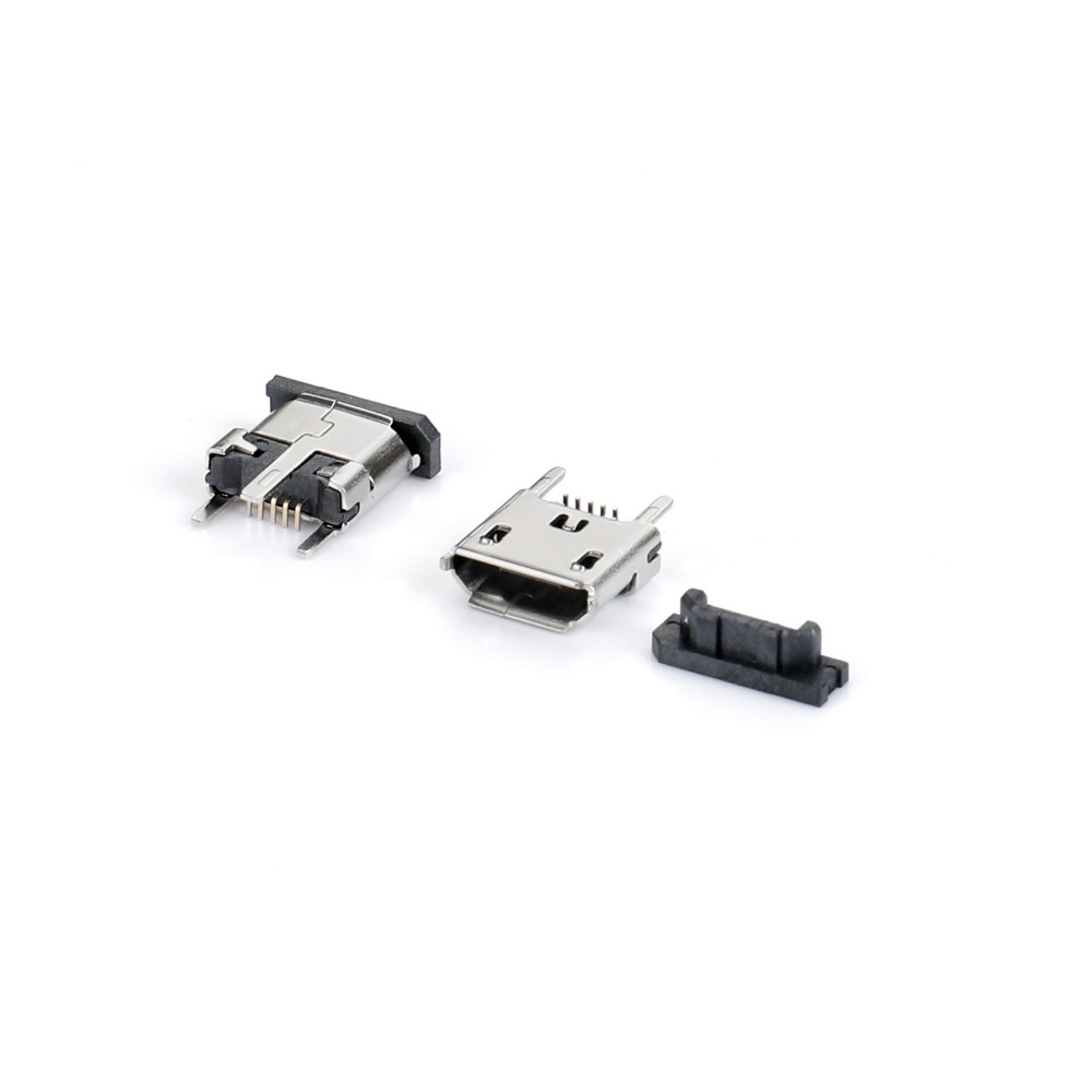 04BL-8138   Micro USB 5F 180度立貼 三腳DIP有卷邊 L6.3