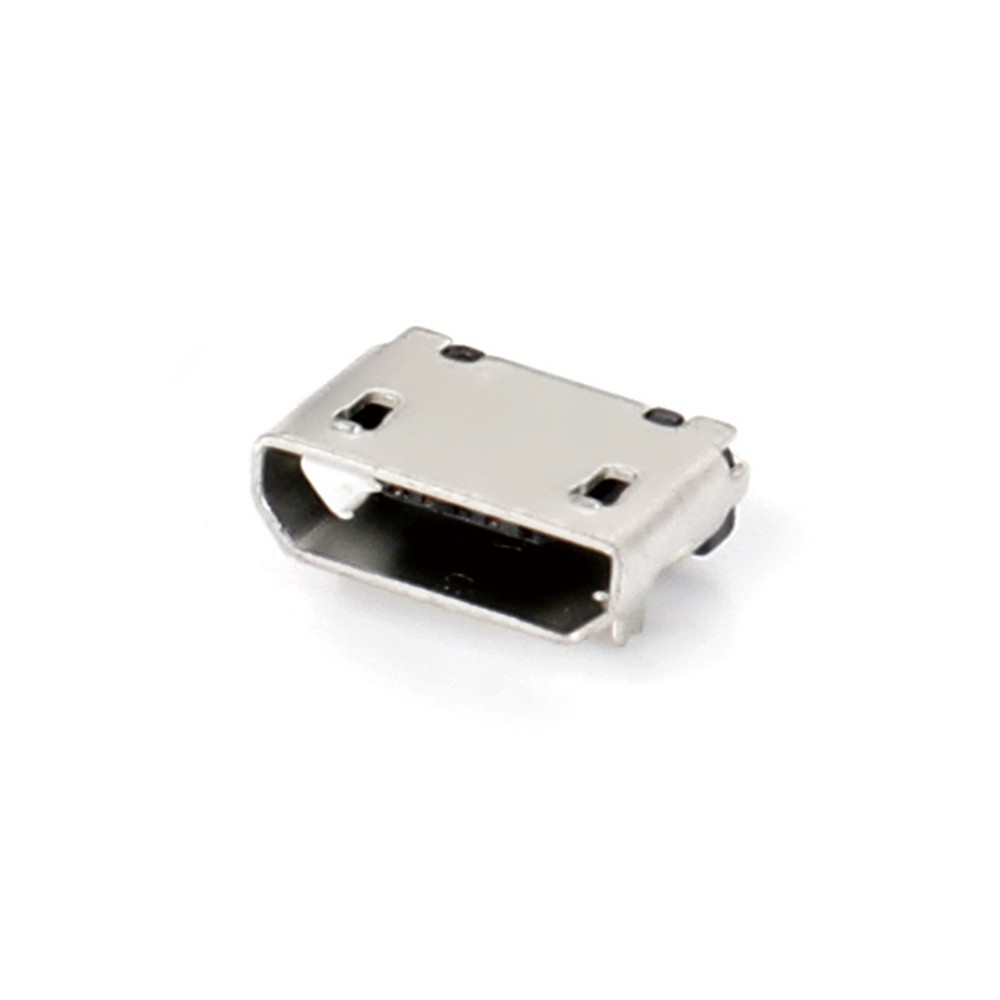 04BO-1841-N    Micro USB 5F SMT B型兩腳插板5.65腳高0.8端子加長0.75不帶焊盤有柱無卷邊